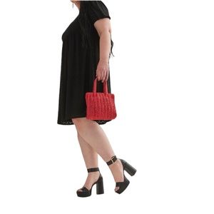 Penningtons Pull-On Skirt, Black Eyelet, plus size 5X midi length